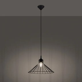 Sollux SL.1186 - Csillár zsinóron EDA 1xE27/15W/230V fekete