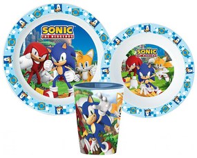 Sonic a sündisznó Adventure étkészlet, micro műanyag szett, pohárral 260 ml