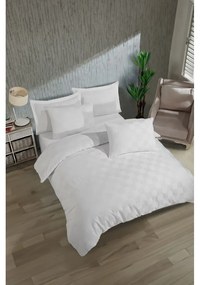 Fehér kétszemélyes damaszt ágyneműhuzat 200x200 cm Kareli – Mijolnir