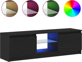 vidaXL fekete tölgy szerelt fa TV-szekrény LED-ekkel 120x30x36 cm