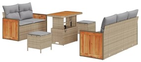 vidaXL Kerti Kanapé Szett párnával 8 pcs Beige és Világosszürke