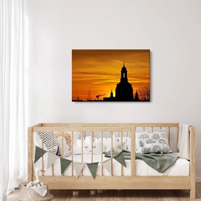 Templom a naplementében képe (90x60 cm)