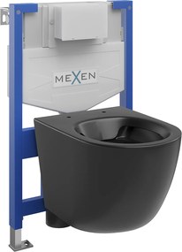 Mexen Fenix XS-F, rejtett modul és függő WC Lena, fekete matt, 6803322XX85