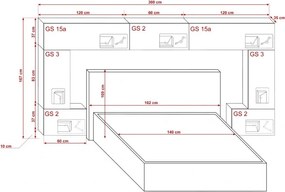 Prince Panama 6 hálószoba bútor magasfényű fehér (300cm)