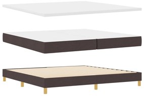 Boxspring ágy matraccal Sötétbarna 200x200 cm Szövet