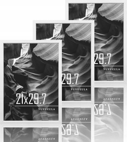 Fehér fa képkeret A4 21 x 30 cm