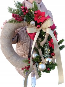 Ajtó Koszorú Karácsonyi Rusztikus Karácsonyi Lucfenyő gömbök