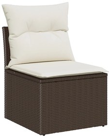 6 Darabos Kerti Sofasor Párnákkal Barna Poli Rattan