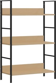 vidaXL 3 szintes tölgyszínű szerelt fa könyvespolc 60 x 27,6 x 90,5 cm