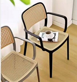 Rakásolható szék, fekete/bézs, RAVID NEW TYP 2