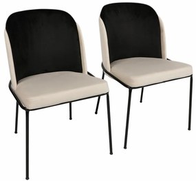 Dore Black and Cream étkezőszék szett, 2 db, 2 db