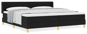 Boxrugós ágy Fekete 200 x 200 cm Kárpitozás és Fa és Hab