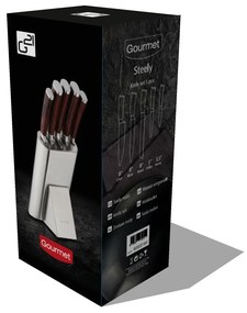 G21 Gourmet Steely 5 darabos késkészlet acél tartóval (60022164)