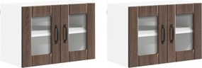 vidaXL Konyhai faliszekrények 2 pcs Barna Tölgy 60 x 31 x 40 cm