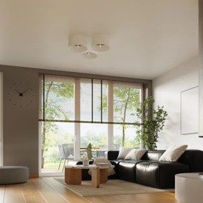 Sollux SL.1392 - Mennyezeti lámpa TELESTO 1xE27/15W/230V átm. 35 cm fehér/barna