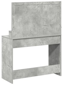 LED-es sminkasztal Beton Szürke 100x41x135 cm