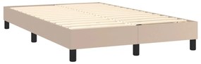 cappuccino színű műbőr rugós ágy matraccal és LED-del 120x200cm
