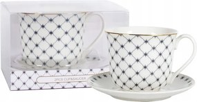 Csésze csészealj Livello klasszikus mintával díszített elegáns 400ml ajándék