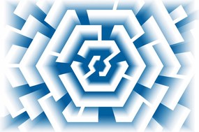 Fotótapéta Hexagonális labirintus kék színátmenettel 312x219 +ragasztó