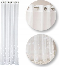 Függöny kész függöny 3D virág hímzett gyöngyökkel 140x250 Gyöngy