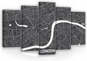 Vászonkép 100x60 London térkép Temze absztrakt grafika minimalizmus városi stílus