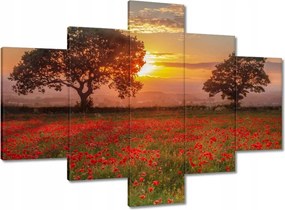 Vászonkép 100x70 Pipacsok a mezőn Tájkép