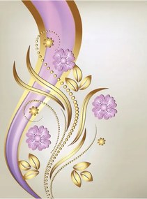 Flizelin fotótapéta Arany liliomok Elegancia a falon Virágok 206x275 +ragasztó