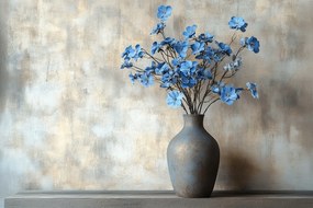 Vászonkép Canvas Dekoráció Váza Kerámia Kék Virágok 60x40