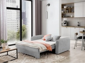 Világosszürke zsenília kinyitható-tárolóhelyes kanapé 155 cm Laine – ELTAP