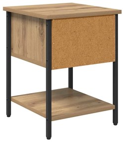 Éjjeli asztal 2 pcs kézműves tölgy 34 x 35,5 x 45 cm Faanyag