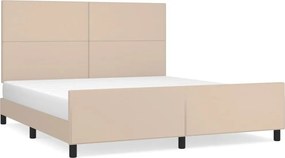 vidaXL cappuccino színű műbőr ágykeret fejtámlával 180x200 cm
