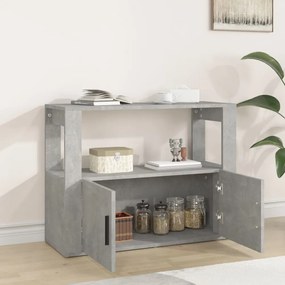 betonszürke szerelt fa tálalószekrény 80x30x60 cm