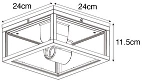 Ipari mennyezeti lámpa rozsdabarna IP44 2-lámpás - Charlois