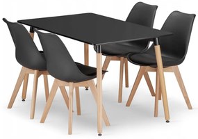 Étkezőszett 1 + 4, ADRIA 120x80 fekete asztal + BALI MARK fekete szék