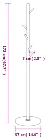 fekete porszórt vas ruhafogas 172 cm