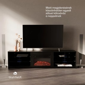 Blumfeldt Perth Medium Lowboard TV-szekrény elektromos kandallóval, 160 x 40 x 30 cm, LED