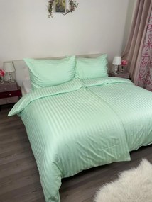 Damaszt zöld lepedők TiaHome - 1x Párna 90x70cm, 1x Paplan 140x200cm