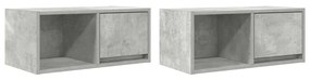 2 db betonszürke szerelt fa TV-szekrény 60x31x25,5 cm