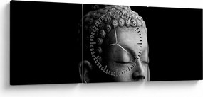 Kép - Buddha, portré (órával) (90x30 cm)