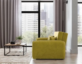 Sárga zsenília kinyitható-tárolóhelyes kanapé 155 cm Laine – ELTAP