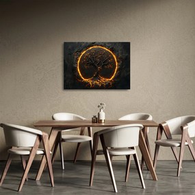 Üveg kép – Életfa lávában II. (70x50 cm)