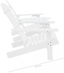fehér tömör fenyőfa kerti Adirondack székek teázóasztallal