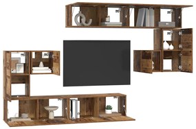 TV szekrény garnitúra 8 pcs Régi fa Közepes 30,5 x 30 x 30 cm