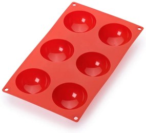 Piros szilikon mini sütőforma, 6 rekeszes - Lékué