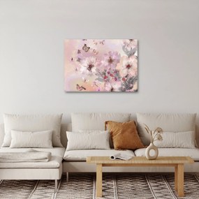 Kép - Művészeti kollázs pillangókkal (70x50 cm)