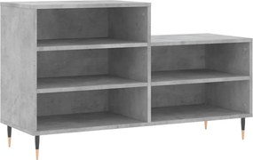 vidaXL betonszürke szerelt fa cipőszekrény 102x36x60 cm