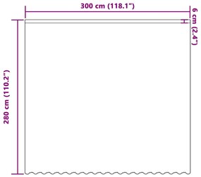 Függönyök függönyökkel Virágos Fehér 300 x 280 cm Poliészter