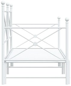 Daybed with Trundle without Mattress White 90x190 cm acél