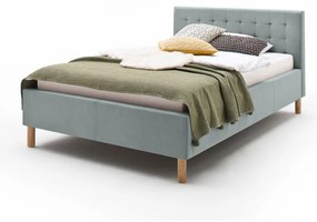 Kékesszürke kárpitozott egyszemélyes ágy 120x200 cm Malin – Meise Möbel