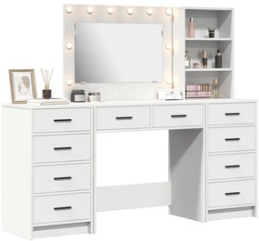 Öltözködőasztal fiókkal 3 pcs Fehér 40 x 41 x 135 cm Faanyag